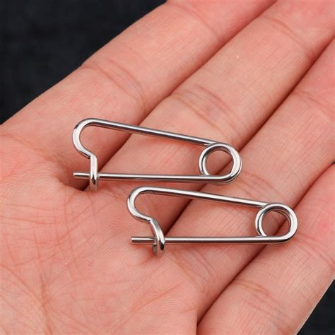 2pcs 316L Stainless Steel 14G Safety Pin Nipple Barbell Nipple Ring