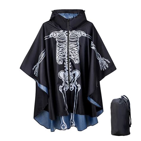 Poncho De Pluie Adulte Noir Avec Sac De Rangement Poncho Femme