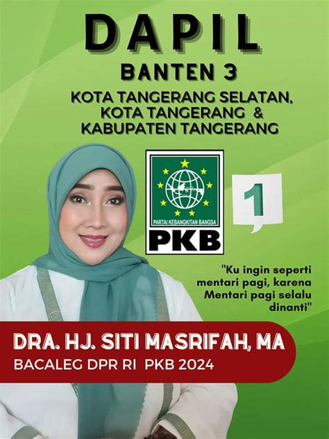 Mengenal Sosok Srikandi Pkb Siti Masrifah Caleg Dpr Ri Dapil Banten