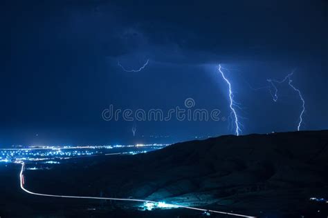 Summer Storm Bringing Thunder, Lightnings and Rain. Stock Image - Image ...