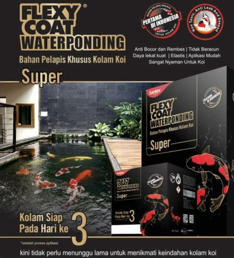 Jual FLEXYCOAT WATERPONDING BLACK 2 5 KG SET CAT KOLAM IKAN KOI CAT AIR