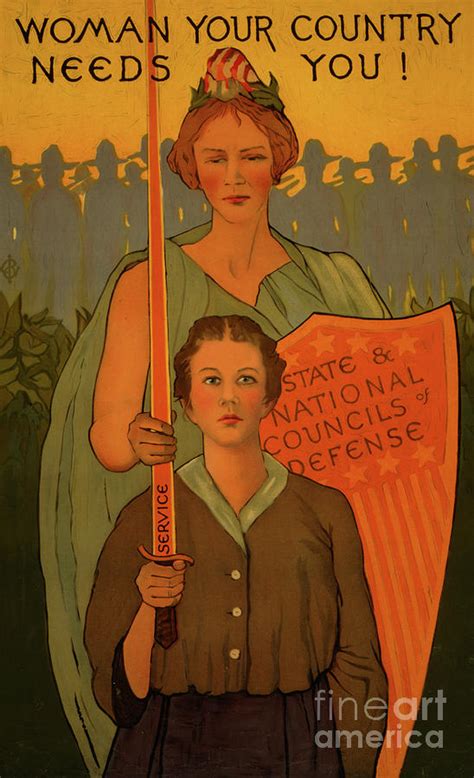 Woman Your Country Needs You 1917 Painting By American School Fine Art America