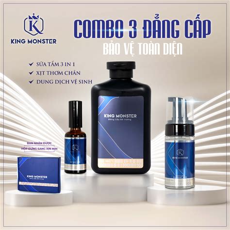 Combo 3 Đẳng Cấp Đế Vương KING MONSTER Sữa tắm gội hương nước hoa