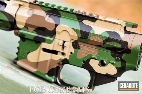 Woodland Camo Ar Builders Set Cerakoted Using Armor Black Highland