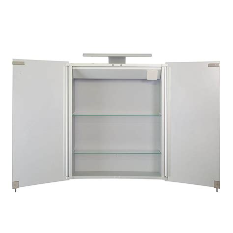 Croydex Sudbury Hang N Lock Double Door Illuminated Mirror Cabinet With