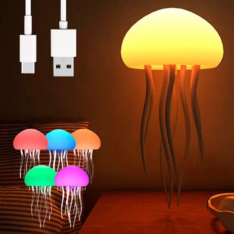 Подвесной светильник-ночник Медуза RGB, от USB / Ночник в форме медузы ...