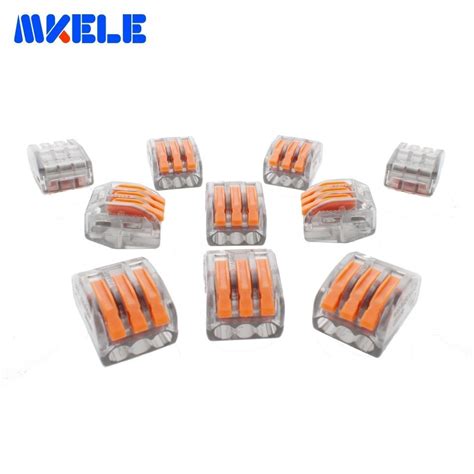 10pcs Makerele 222 413 Universal Compact Wire Wiring Connector 3 Pin Conductor Terminal Block