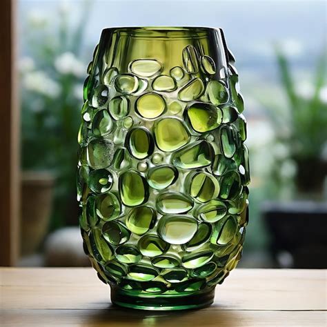 Premium Photo A Vase Made Of Glass Stones Ai