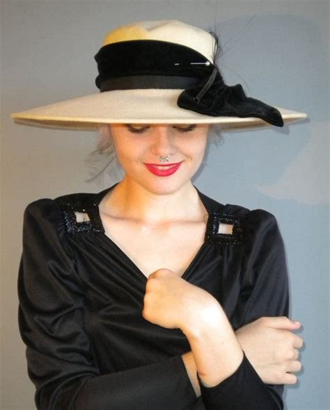 Reserved Sparkley Jules Vintage Wide Brim Hat With Black Etsy