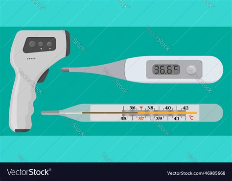 Set of thermometers various types medical Vector Image