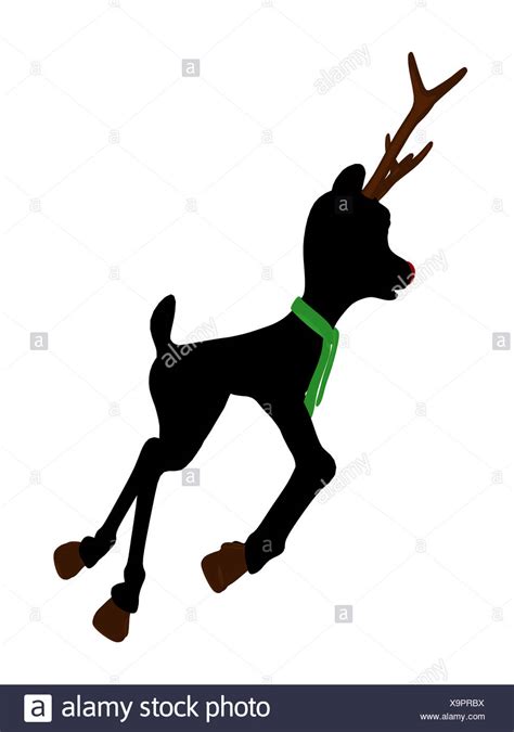 Rudolph Red Nosed Reindeer Illustration High Resolution Stock