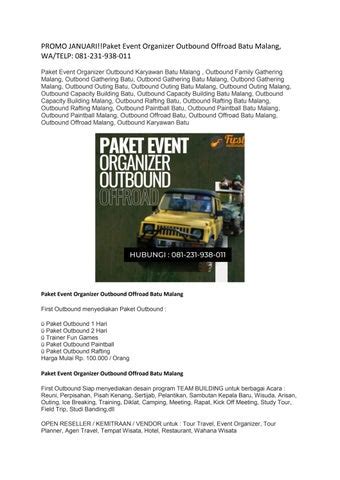 Promo Januari Paket Event Organizer Outbound Offroad Batu Malang Wa