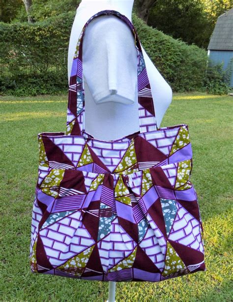 Tote Bag With Pockets African Print Bag Ankara Shoulder Bag Etsy African Print Bags Printed