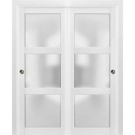 Sartodoors 2552 56 In X 96 In 3 Panel White Finished Wood Sliding