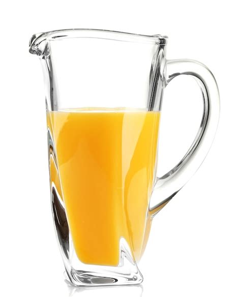 Jarra De Vidrio De Jugo De Naranja Aislado En Blanco Foto Premium