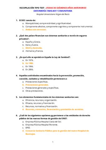 Recopilacion Tipo Test Preguntas De Examen Pdf