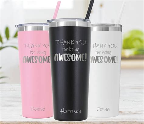 Thank You For Being Awesome Tumbler Personalized Thank You Etsy