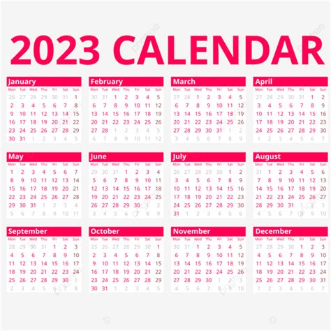 Simple 2023 Calendar Solid Pink Calendar 2023 2023 Calendar Calendar ...