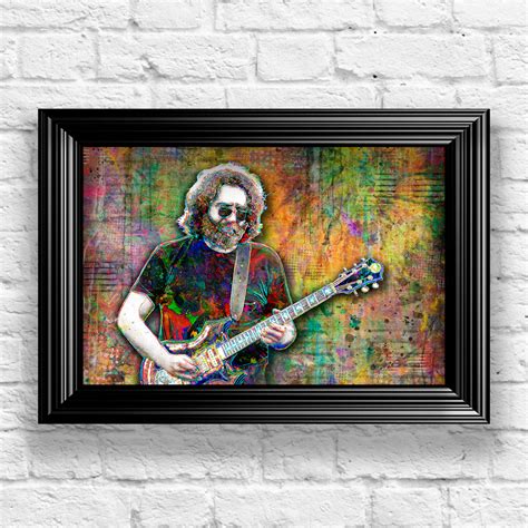 Jerry Garcia Poster, Jerry Garcia Portrait Gift, Grateful Dead Tie Dye ...