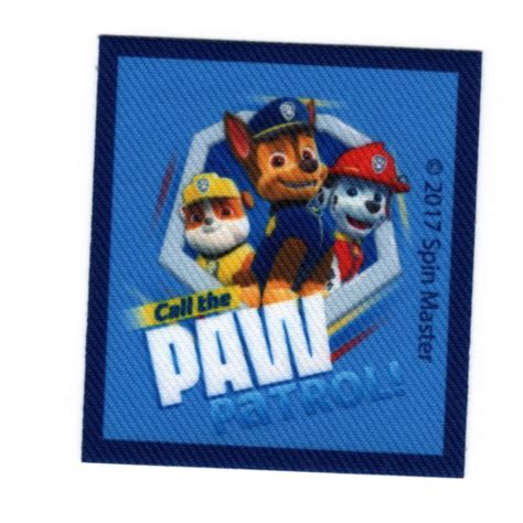 Ecusson Thermocollant PAT PATROUILLE Cadre Bleu 5 50 X 6 Cm Paw Patrol