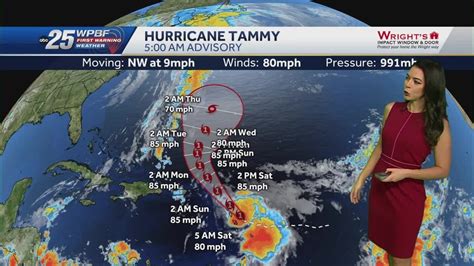 Tracking The Tropics Hurricane Tammy And New Tropical Wave Youtube