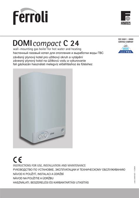 Инструкция по эксплуатации FERROLI Domicompact C24 | 28 страниц