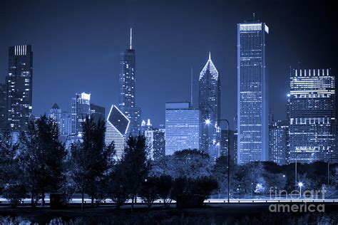 Chicago Skyline At Night Photograph By Paul Velgos Fine Art America