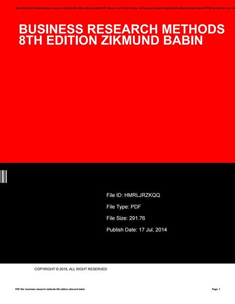 Business research methods 8th edition zikmund babin by freealtgen95 - Issuu