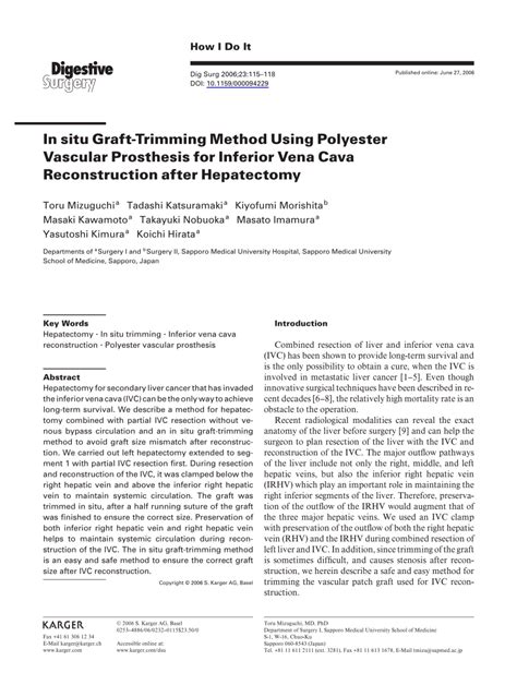 Pdf In Situ Graft Trimming Method Using Polyester Vascular Prosthesis