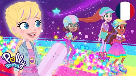 Polly et ses amis réalisent des cascades dans le skate park et plus