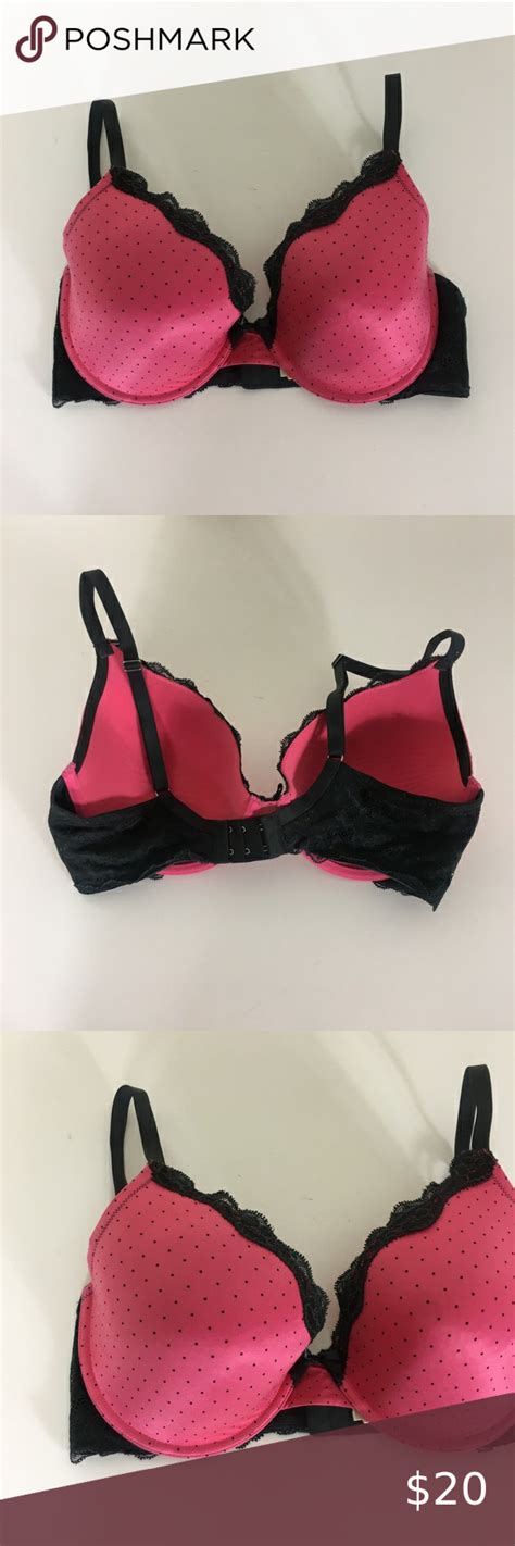 Aerie Pink And Black Polka Dot Sofie Bra Black Pink Black Polka Dot Black