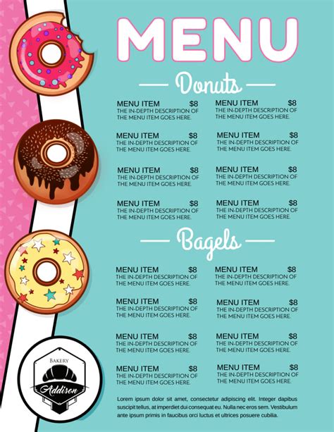 Doughnut Menu Template Mycreativeshop