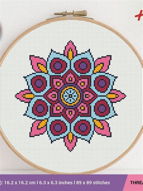 Mandala Flower Cross Stitch Pattern Embroidery Pattern Instant