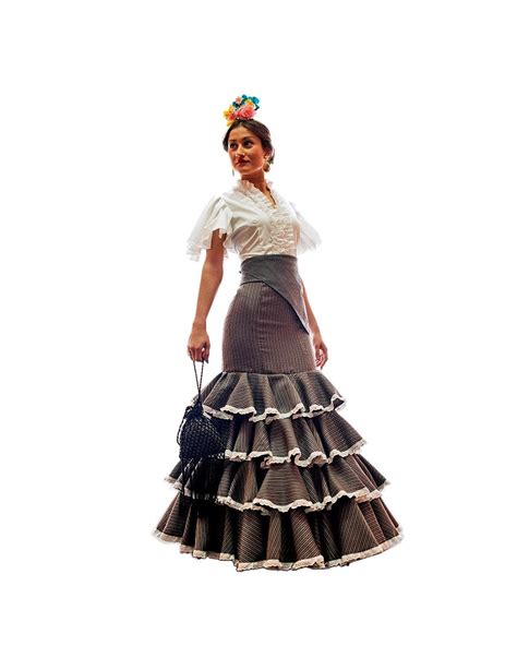 Flamenco Skirt Striped Grey El Rocio Flamenco Mode 2019