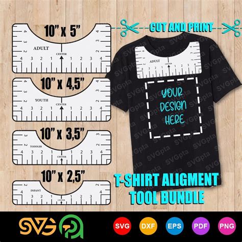 T Shirt Alignment Tool Svg T Shirt Ruler Svg Bundle Centering Tool