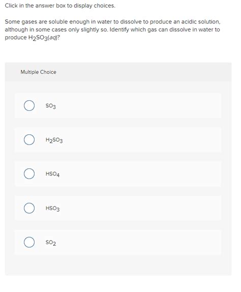 Solved Click In The Answer Box To Display Choices Some Gases Chegg