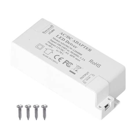 TMISHION Transformateur de lumière LED Driver LED DC12V 4A 48W