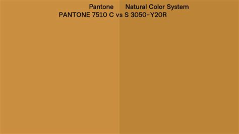 Pantone 7510 C Vs Natural Color System S 3050 Y20r Side By Side Comparison