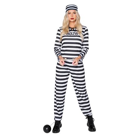 Spooktacular Creations Adult Women Jailbird Prisoner Costume for