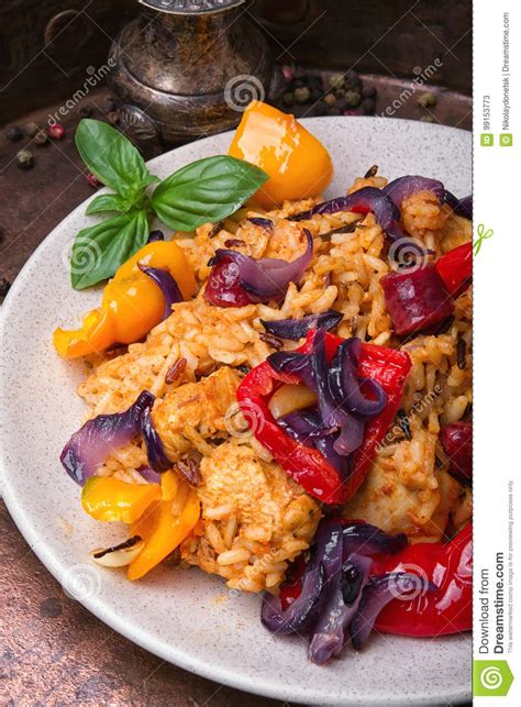 Creole spicy Jambalaya stock image. Image of cereal, mexican - 99153773