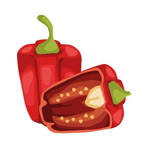 Pimiento Vegetal Fresco Icono Dise O Aislado Vector Gratis