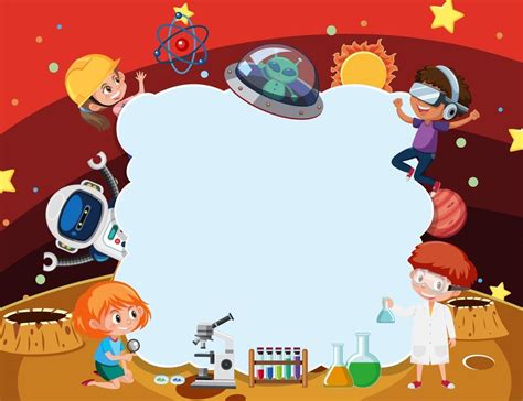 Empty cloud banner with kids in technology theme 2952875 Vector Art at ...