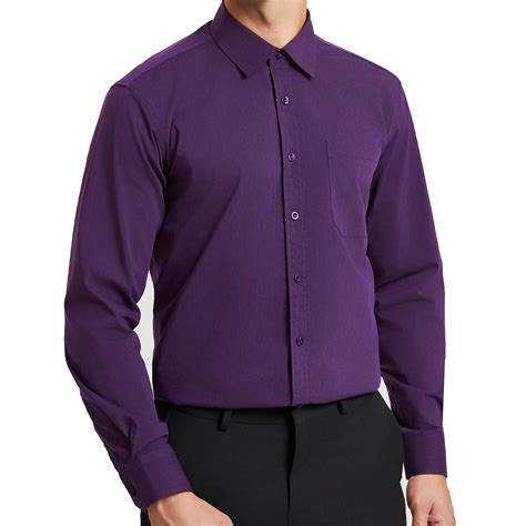 hisdern mens dress shirts long sleeve button  shirts casual solid