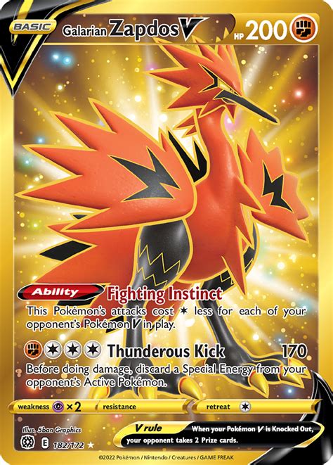 Galarian Zapdos V Brilliant Stars Pokemon Card Pikawiz