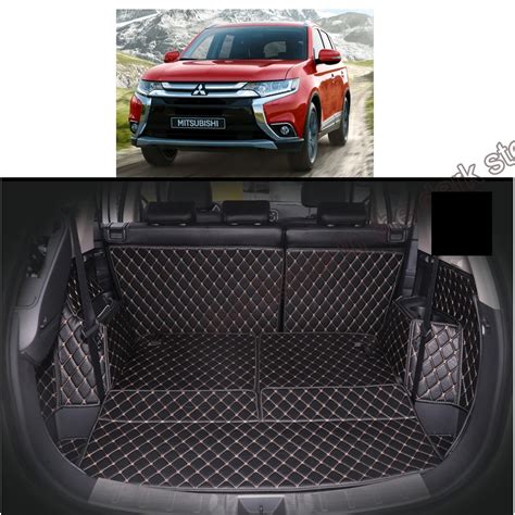 Lsrtw Fiber Leather Car Trunk Mat For Mitsubishi Outlander