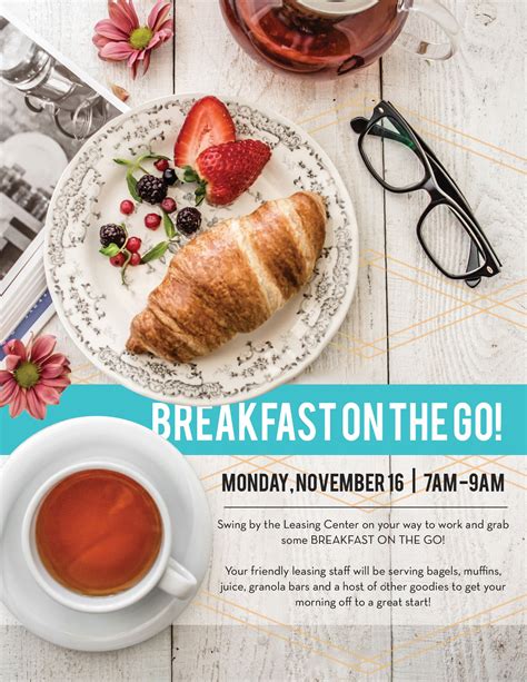 Property Management Flyer Design Invite Your Residents To Breakfast