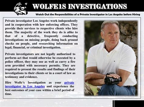 PPT Watch Out The Responsibilities Of A Private Investigator In Los