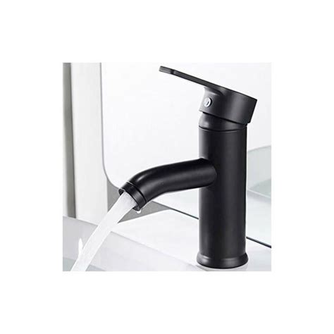 Robinet Noir Mat Cuivre Mitigeur Lavabo Salle De Bain Robinet Eau Chaud