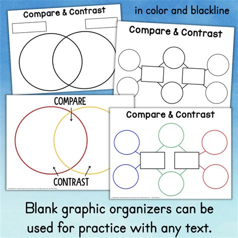 Compare And Contrast Activities Passages Graphic Organizers Made By