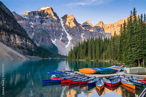 Moraine Lake Sunrise Stock Photo | Adobe Stock